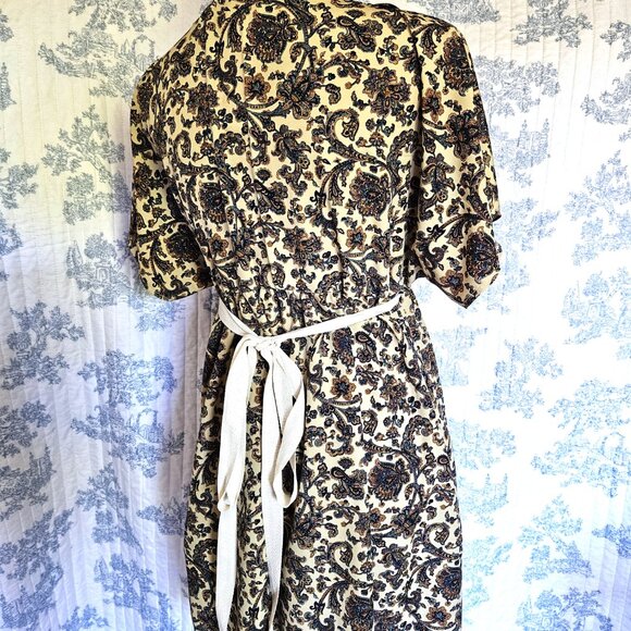 Sz S to M Kimono Sleeve Wrap Dress Tan NEW - Picture 9 of 10